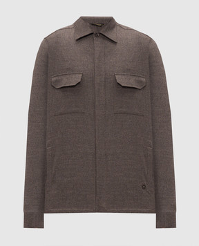 Stefano Ricci Brown wool and cashmere shirt SP008467WCEA2V