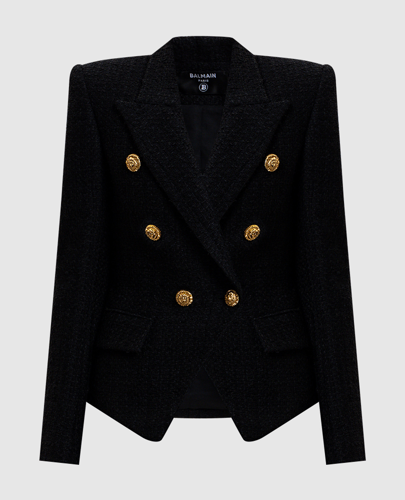 

Black double-breasted tweed jacket Balmain