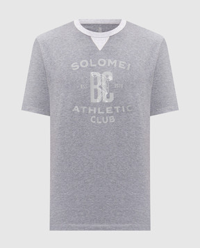 Brunello Cucinelli Gray T-shirt with branded print M0B131001G