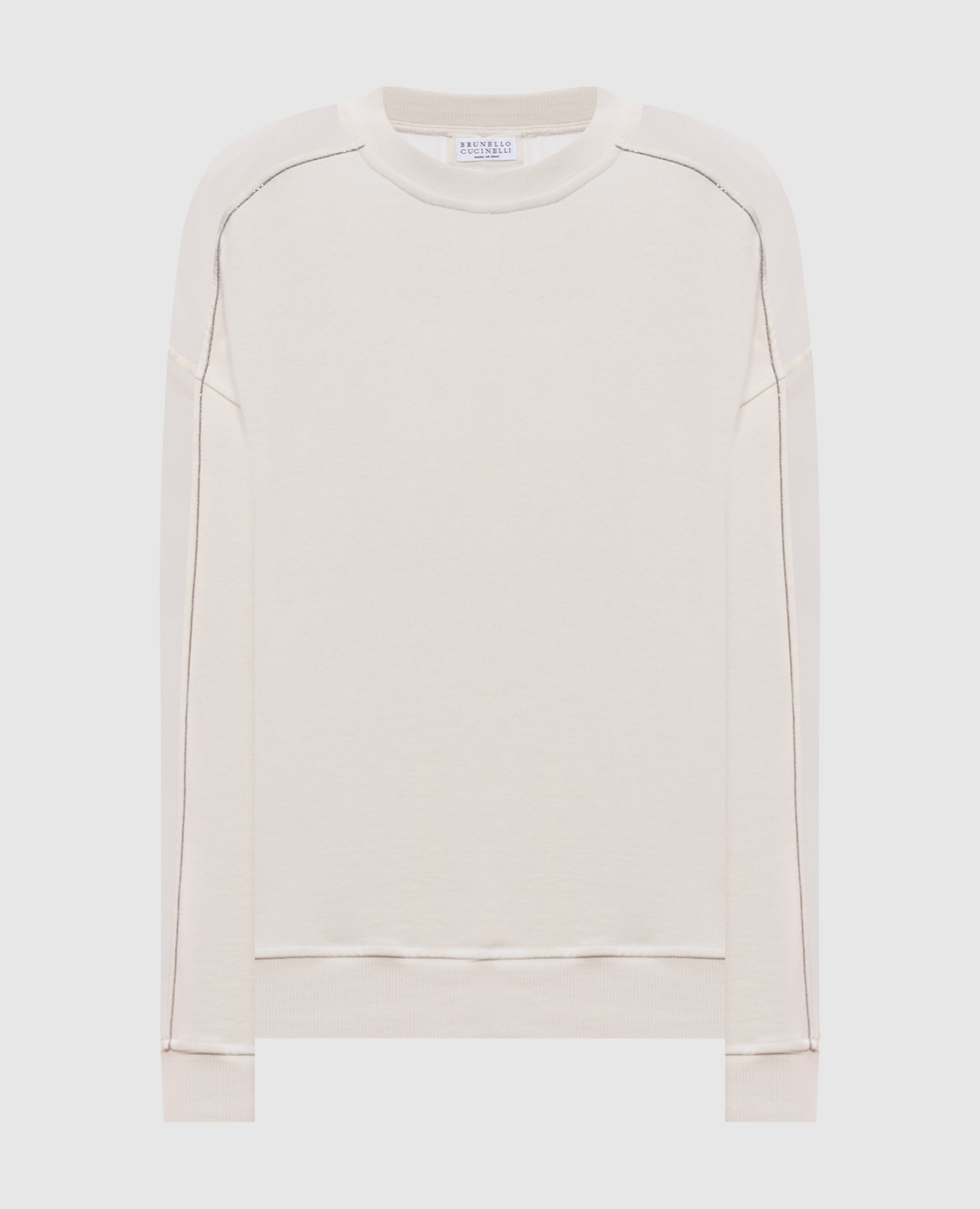 Ivory sweatshirt with monil chain