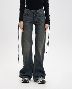 Balenciaga Blue flared jeans with a vintage effect 852328TTW76