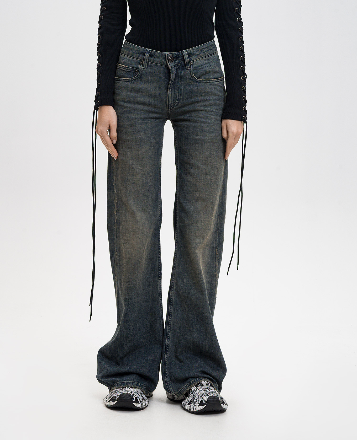 

Blue flared jeans with a vintage effect Balenciaga