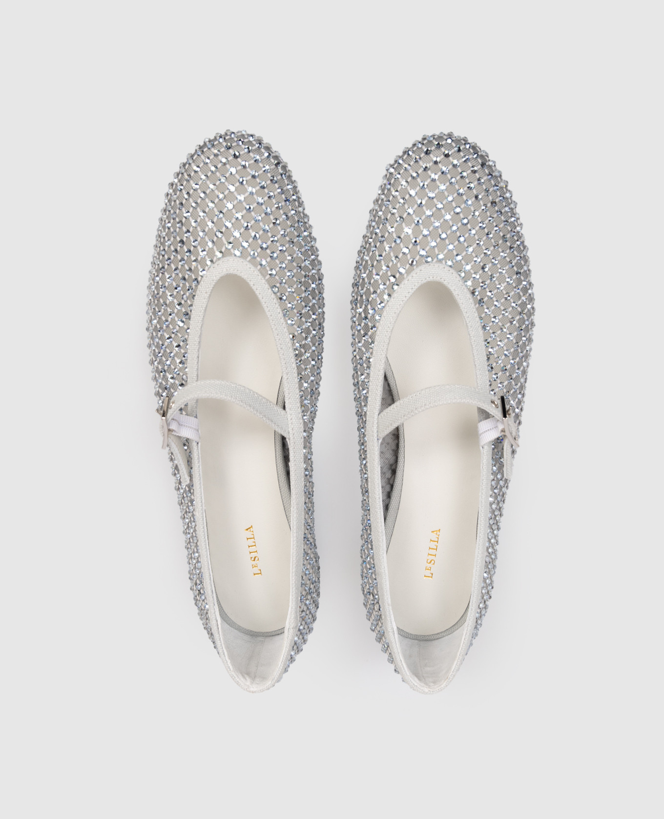 GILDA gray ballet flats with crystals Le Silla 4