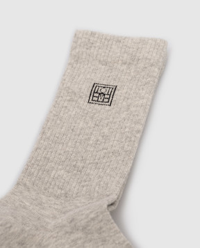 Toteme Set of gray socks with monogram 261WSG1579YA0264