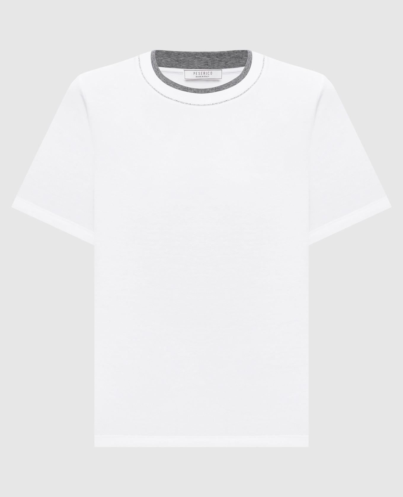 White T-shirt with a monil chain Peserico