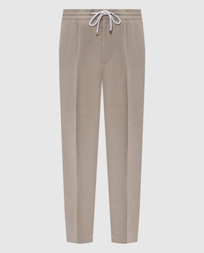 Brunello Cucinelli Khaki linen pants MH255E1710