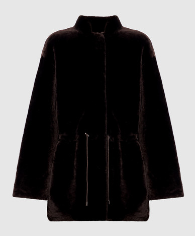 Brown double-sided sheepskin coat