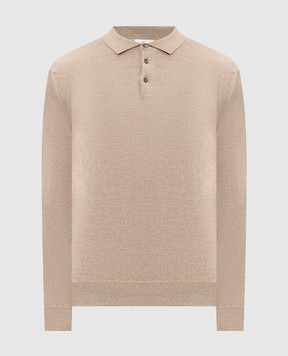 Pini Parma Beige merino wool polo shirt POLOMERTAU