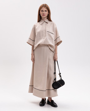 Agnona Beige linen shirt TD1109YU3049