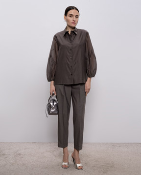 Peserico Gray pants with lapels A0458701941