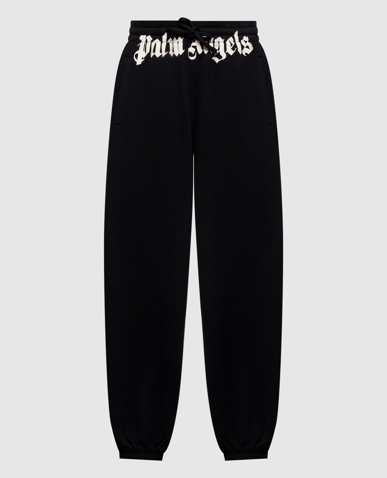 Black sweatpants with logo print