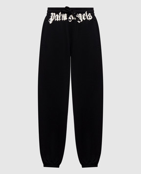 Palm Angels Black sweatpants with logo print PAMCH001FL002w