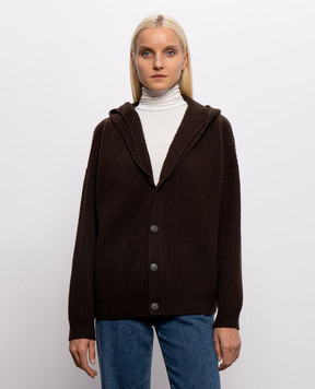 Dondup Brown wool cardigan DT459M01029D002