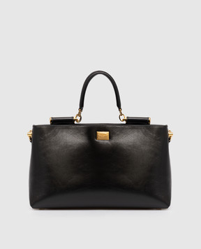 Dolce&Gabbana Vittoria black leather bag with logo BB7896AZ000