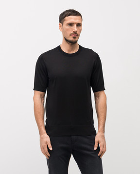 Dolce&Gabbana Black silk T-shirt GXX03ZJBSO5
