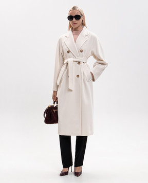 Max Mara MADAME double-breasted coat in ivory wool and cashmere MADAME