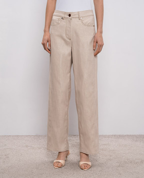 Peserico Beige pants with lurex A0463300591