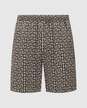 Balmain PB Labyrinthe monogram shorts GH1PA172VI36
