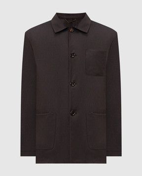 MooRER Brown Keaton wool and linen jacket KEATONLIW