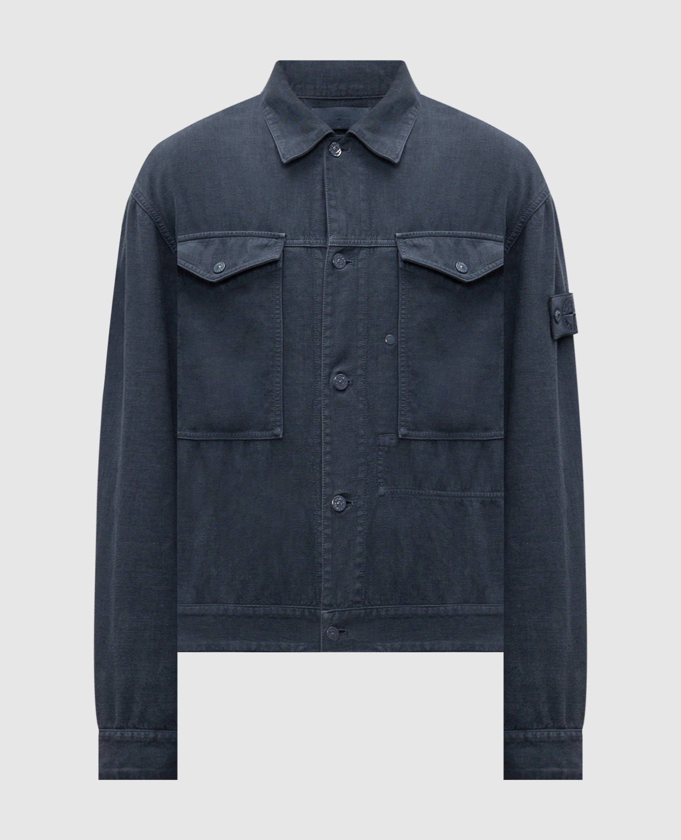 

Blue jacket with linen Stone Island