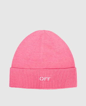 Off-White Children's pink hat with wool OGLC001F25KNI001