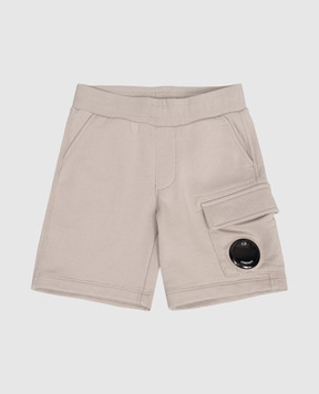 C.P. Company Children's gray shorts with logo patch EPQ004LCA69