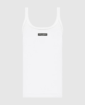 Dolce&Gabbana White ribbed T-shirt F8W45TFU7AV