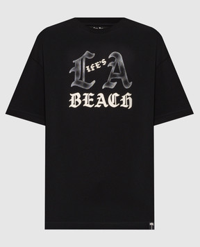 Palm Angels Black T-shirt with print PAMAA001JR003