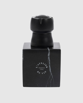 L`atelier du vin Black Bubble Sparkling Wine Stopper with Marble Stand 095388