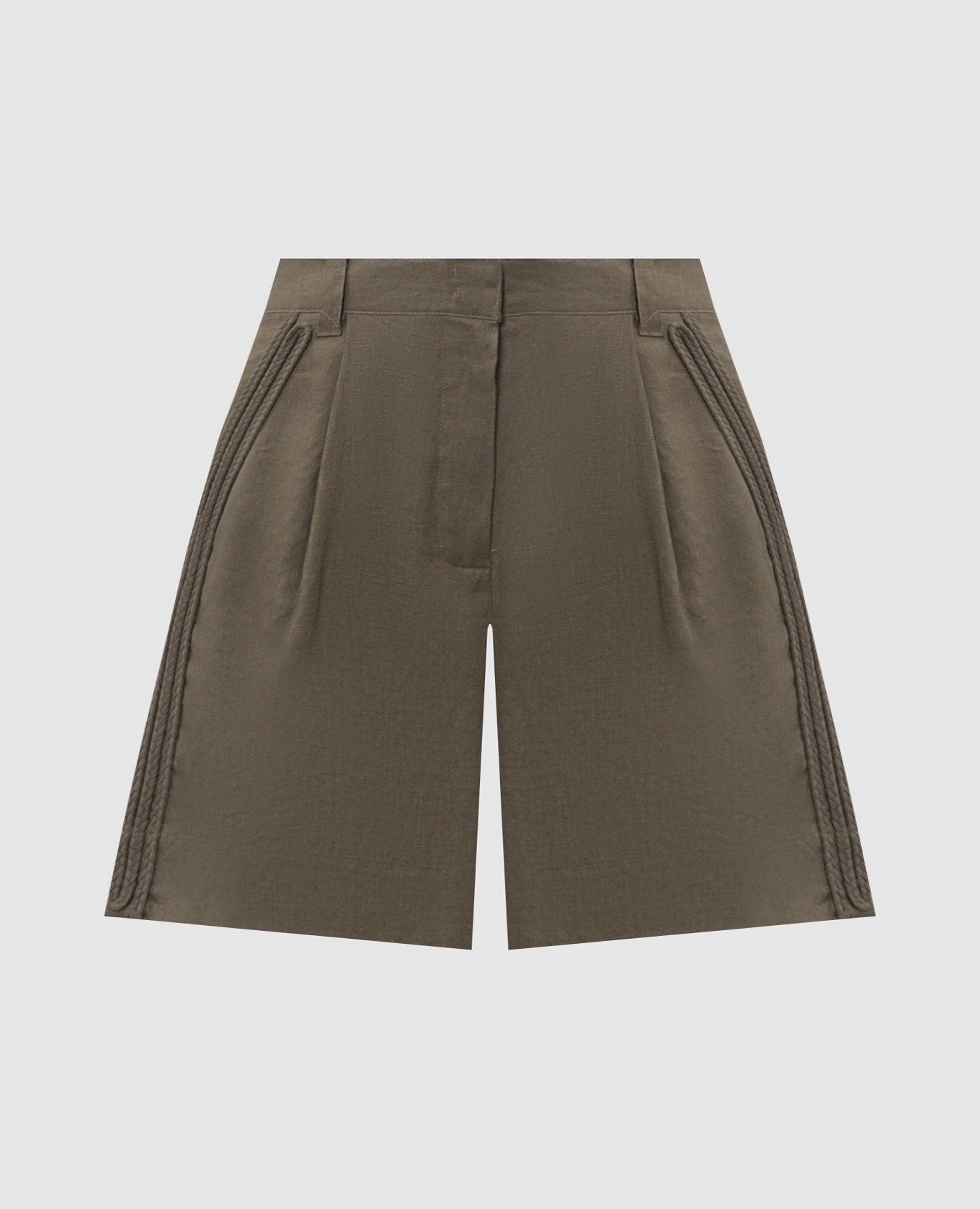 

Melia Khaki Linen Shorts Max & Co