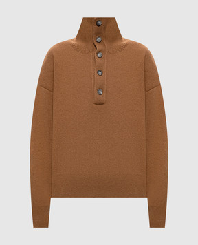 Ami Paris Brown merino wool sweater UKS885KN0192w