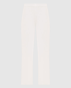 Twinset Ivory ribbed trousers 262LI3EBB