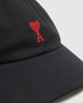 Ami Paris Children's black cap with embroidery KCP288AW0041