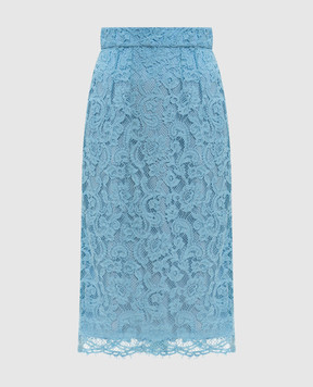 Dolce&Gabbana Blue lace skirt F4B7ITILMDR