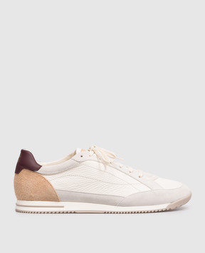 Brunello Cucinelli Ivory deerskin sneakers MZUKOKA348