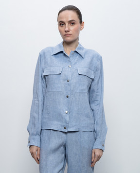 Peserico Blue linen shirt S25080D02600