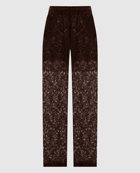 Ermanno Scervino Brown lace pants D492P359EXQ