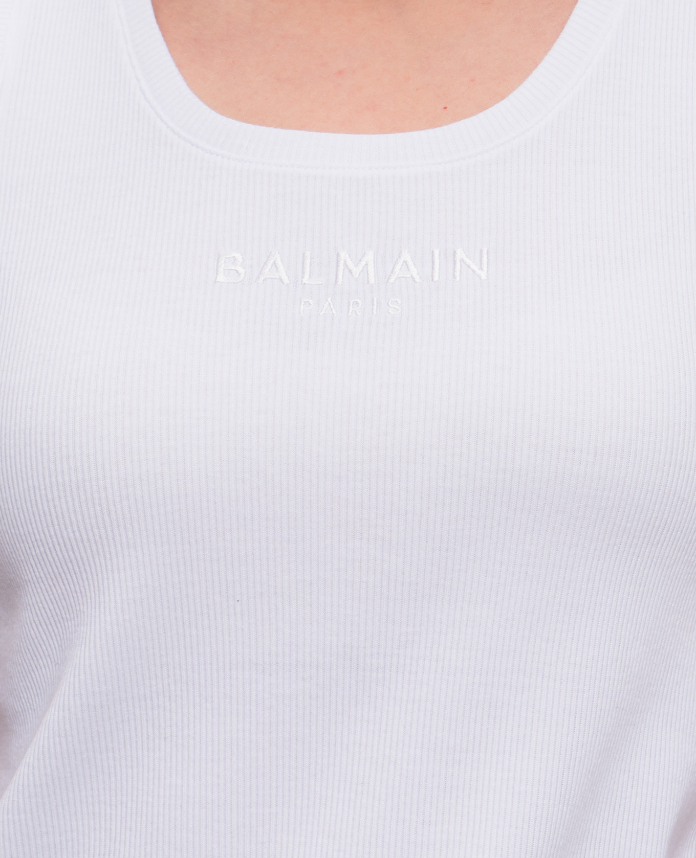 

White ribbed T-shirt Balmain