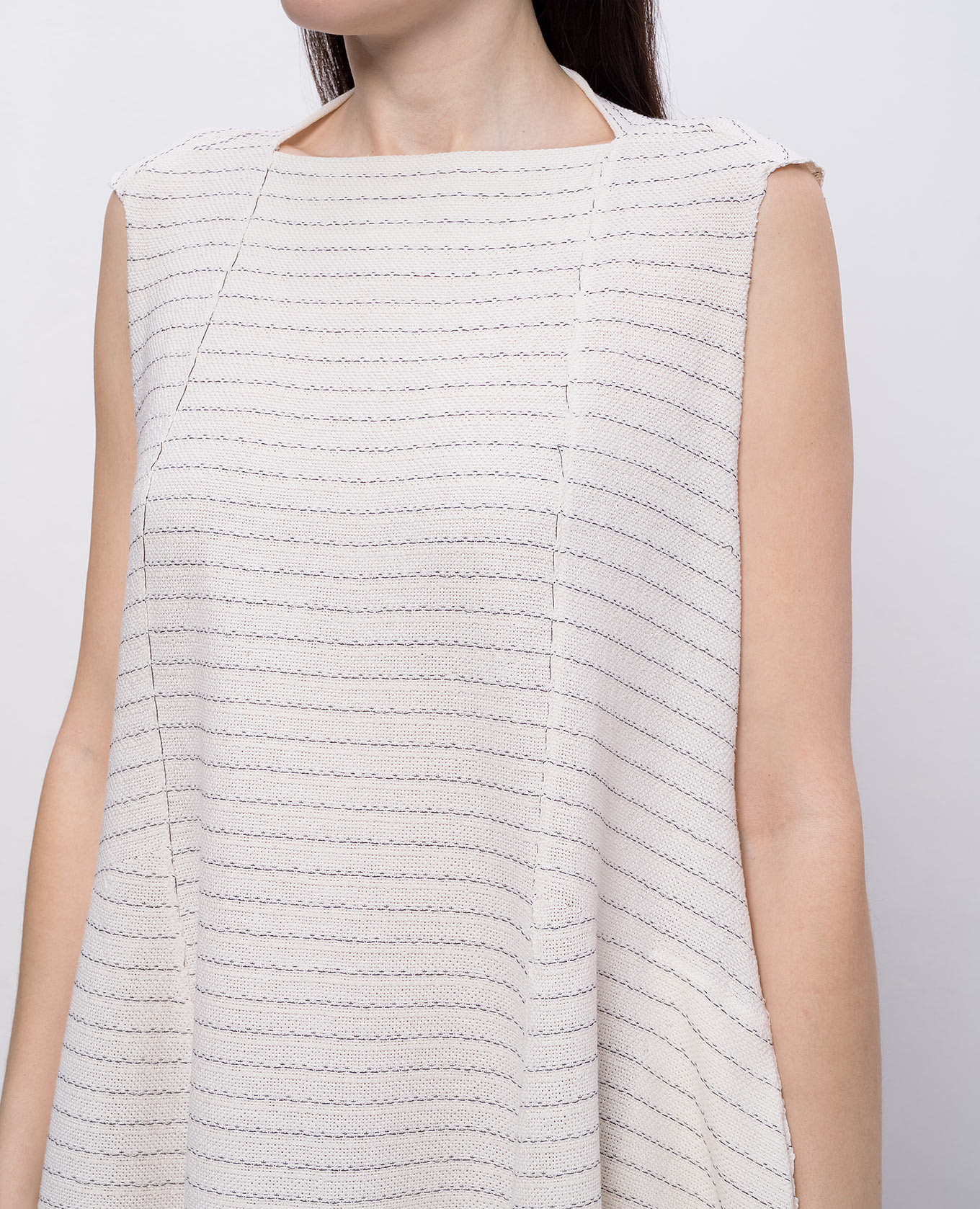 

Ivory silk and linen midi dress BOBOUTIC, Beige