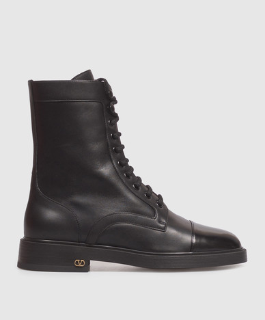 Black leather boots