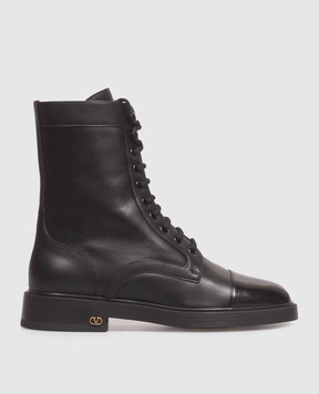 Valentino Black leather boots 9W2S0QA2KIU
