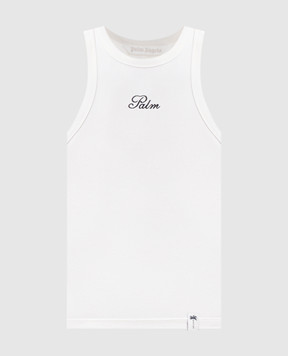 Palm Angels Ivory T-shirt with embroidered logo PAWAC006JR001