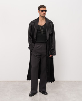 Ann Demeulemeester Black Vorm Fluid coat with belt B0013928FA734