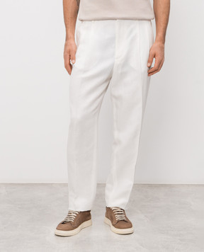 Brunello Cucinelli White linen pants MH255S2440