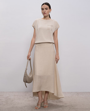 Peserico Beige top with monil chain A99058F129173I