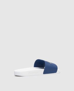 Stefano Ricci Blue leather sliders with logo UG31G761VD