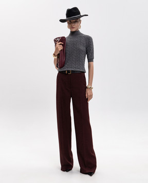 Etro Grey wool sweater with short sleeves WRKE0416AU11Z