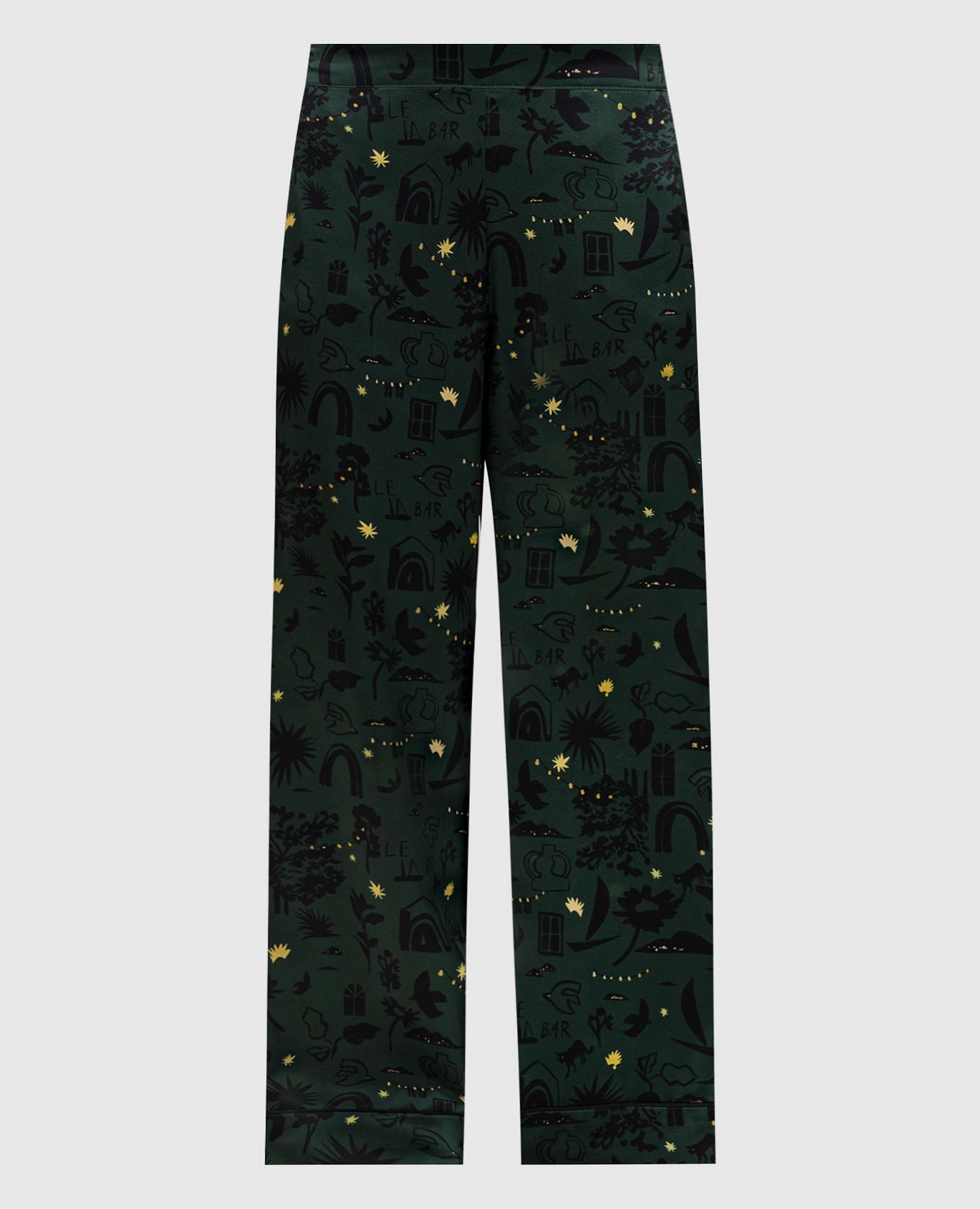 Pantaloni del pigiama in seta verde Londra
