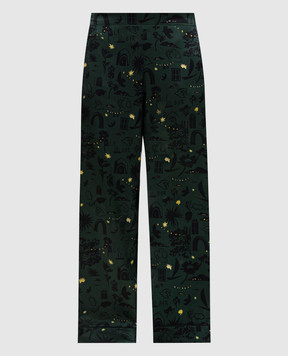 Asceno London Green Silk Pajama Pants B001F02C491