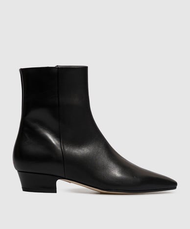 Bottines Lilia en cuir noir